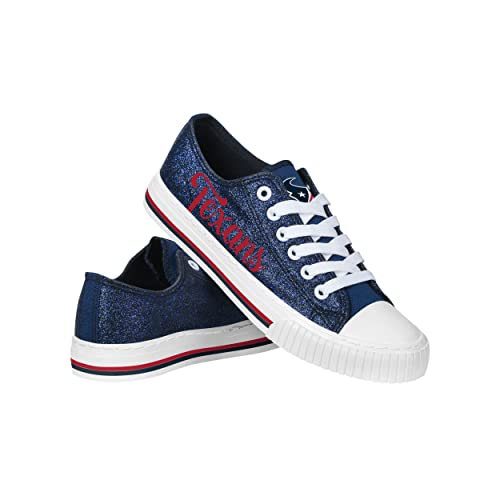 Image of FOCO Womens NFL Team Logo Ladies Fashion Color Glitter Low Top Canvas Sneakers Shoes