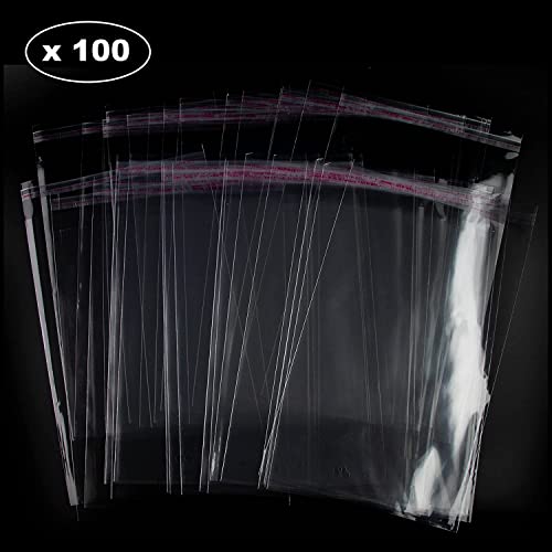 Sachets plastique transparents adhésifs pour bijoux et bonbons 100pcs