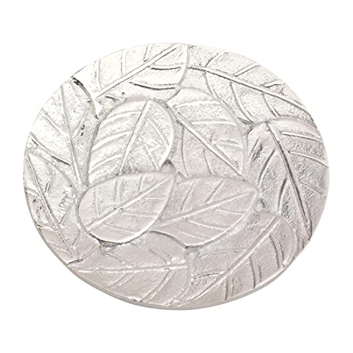 NKlaus Piastra per candele in alluminio argento ottico Ø 12cm piattino portacandele 10354