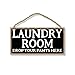 Laundry Room Drop Your Pants Here - 5 x 10 inch Hanging, Wall Art, Decorative Wood Sign Home Decor ...