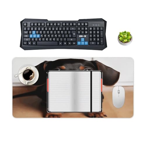 Cute Wiener Sausage Dog Desk Pad Large 12" X 24" miniatura 4