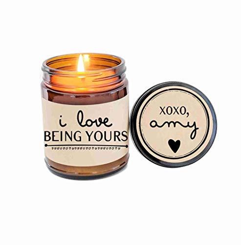 Personalized Valentines Day Gift for Boyfriend I Love Being Yours Soy Candle Boyfriend