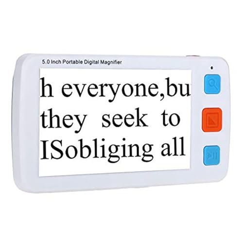 Image of LPLYAA 5.0 Inch Portable Digital Magnifier, Handheld Digital Reading Magnifier, 4X-32X 5 Modes Amplification Adjusted Video Magnifier, Reading Magnifying Glass Visual Aids (Color : White), 20240502