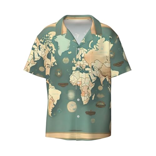 Chemise homme légère carte du monde pour rester élégant sous la chaleur