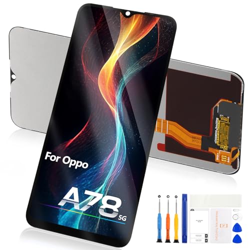 Atwist Pantalla para Oppo A78 5G LCD Display - para Oppo A78 5G CPH2483 CPH2495 LCD Pantalla de Repuesto Pantalla Táctil Digitalizador Cristal Panel Asamblea Kit Piezas de Reparación (Negro, 6.56")