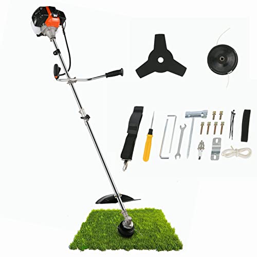 Coocheer 42.7Cc Weed Eater Gas Powered 18.5" Cutting Path 2 In 1 Gas Powered Brush Cutter Straight Shaft 2-Cycle Powerful Gas Weed Trimmer For Weed, Brush #TOP1