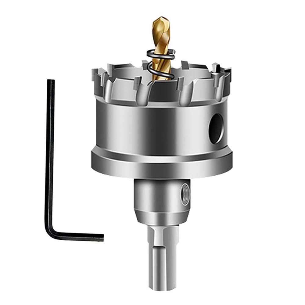 1 abridor de agujeros TCT de 12 a 55 mm, sierra de corona de aleación de acero inoxidable, kit de corte de pared de metal, herramienta de corte de acero de tungsteno, 130 mm