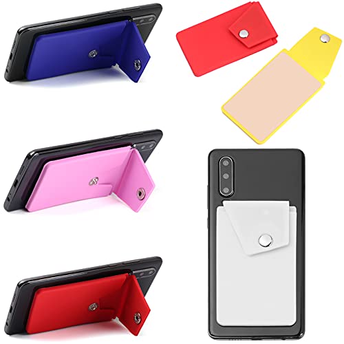 Suporte de cartão de telefone, carteira de silicone para celular com ID adesiva para cartões de créd