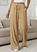 PRETTYGARDEN Womens Palazzo Pants Summer Fashion 2026 High Waisted Wide Leg Drawstring Flowy Beach Trousers with Pockets (Khaki,X-Large)