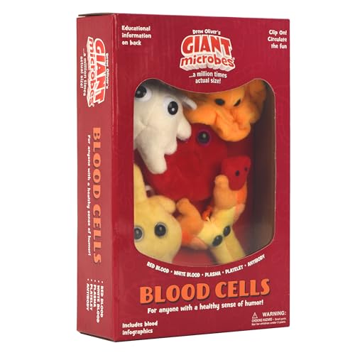 Product Image of the GIANT MICROBES Blood Cells Themed Gift Box, Blood Cell Plush, Lab Tech Gifts, Medical Gift, Phlebotomy Gifts, Bag Charms, Plush Keychains