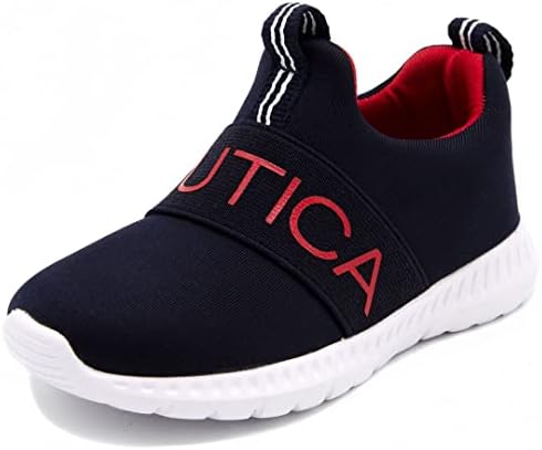 Nautica Kids Boys Fashion Sneaker Slip-On Athletic Running Shoe for Toddler and Little Kids-Mattoon-Navy/Red-9