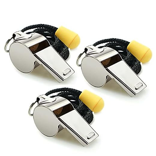 Hipat Whistle, 3 Pack Stainless Steel Sports Whistles with Lanyard, Loud Crisp Sound Whistles Great for Coaches, Referees, and Officials
