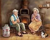 Kaliosy 5D DIY Diamond Art Kits for Adults by Number Kits The Old Couple, Diamond Painting Arts Full Drill for Living Room Decor 30x40 cm (x10606)