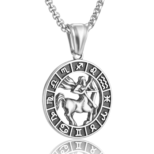 Sagittarius Zodiac Sign Necklace for Men & Women Astrology Jewelry Gifts
