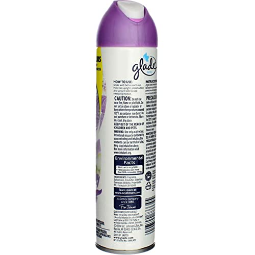Glade Air Freshener Aerosol Spray Lavender - Vanilla 8 Ounce 3-Pack #TOP4