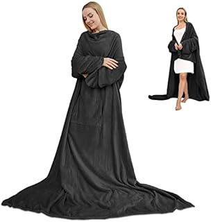 RINOZO Hoodie Blanket, Oversized Sherpa Hoodie, Wearable Hoodie Sweatshirt Blanket, Super Soft Warm Comfortable Blanket Hoodie, One Size Fits All Adults Men Women Teens