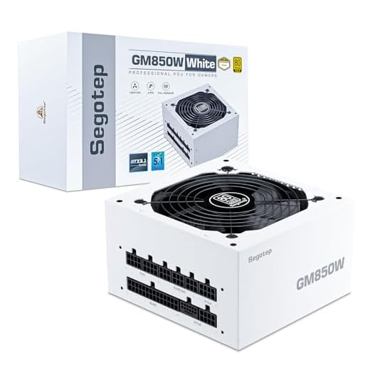 Segotep 850W White Power Supply, 80 Plus Gold Certified Full Modular PCIe 5.0 & ATX 3.0 Gaming PSU for NVIDIA RTX 20/30/40 Series and AMD Graphics Cards, 120mm Silent FDB Fan, 5 Year Warranty