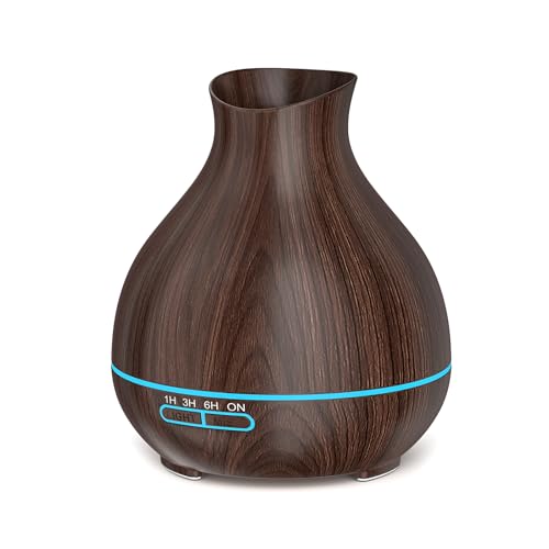 BZseed Aromatherapy Essential Oil Diffuser, 550ml Ultrasonic Fragrant Oil Large Room Humidifier, Diffusers for Home with Timer and Waterless Auto-Off, 7 Color LED Lights,Cool Mist Humidifiers