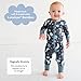 Little Sleepies Pajamas for Baby Boys & Girls, Viscose from Bamboo Baby Pajamas, Snug Baby Sleeper, Toddler PJs, 2-Way Zipper, Blue To the Moon & Back, 0-3M