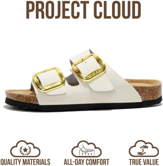 Project Cloud 100% Genuine Leather Flat Sandals for Women 2026 Comfortable Beach Essentials Womens Sandals Memory Foam Vacation Essentials Slides for Women Footwear (Santorini) - Image 4