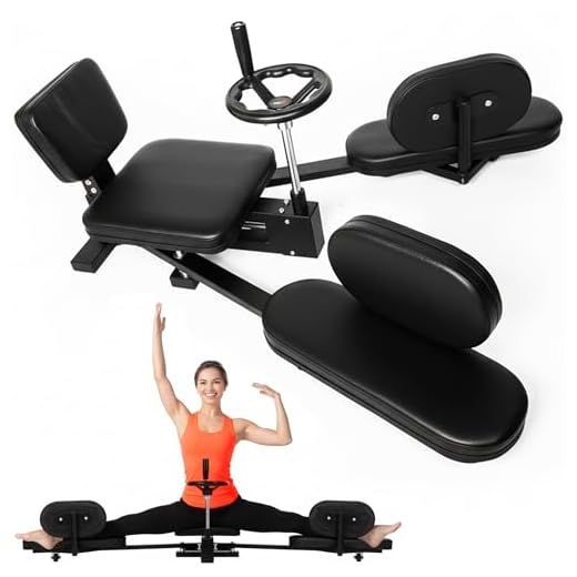 MuscleForge Máquina Estirar Piernas Profesional – Separador de Piernas con Rueda Ajustable y Soportes Acolchados – Equipo de Flexibilidad hasta 180° para Spagat, Ballet, Danza, Artes Marciales