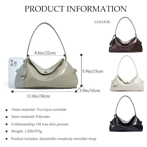 Leather Shoulder Bag for Women，Commuter Handbags with Removable Shoulder Strap,Tote Bags Purse for Work2