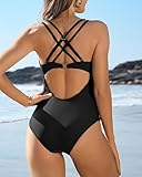 Make a Splash! Best Bathing Suits for Your Body Type 7 Charmo Tummy Control One Piece Swimsuits for Women Ruched Bathing Suits Criss Cross Strappy Monokini Black Large