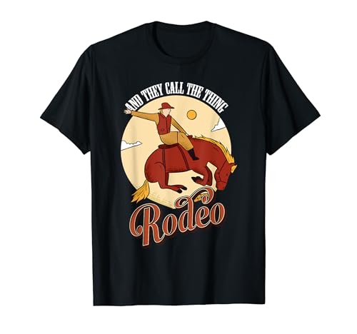 Riding Funny Rodeo Cowboy Rétro Western Country Wild West T-Shirt
