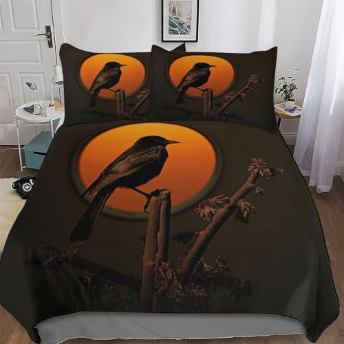 Housse de couette oiseau 220x240 en microfibre douce parure lit 3 pièces - 2