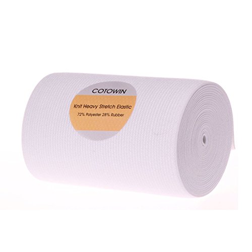 Cotowin 4-Inch Wide White Knit Heavy Stretch High Elasticity Elastic Band 3-Yard #TOP1