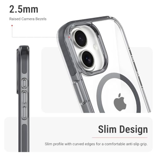 Image of DailyObjects Stride Clear 3.0 Magnetic Case Cover Compatible with iPhone 16 Plus | Wireless Charging Slim Back Cover | 2 Layer Edge Protection & Shockproof