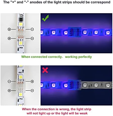 Aroidful 10Pcs 3Pin LED Strip Connectors Upgraded Solderless Gapless Adapter Strip to Strip Connector 10mm LED 3 Pin Connector for Waterproof or Bare Panel 2812-2811-6803-1903 Magic LED Strip Light