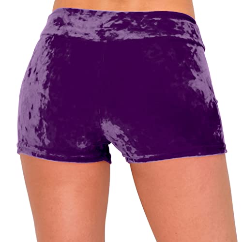Image of ALWAYS Velvet Shorts - High Waist Stretch Velour Mini Shorts for Dance, Yoga, Casual Wear