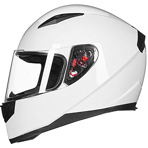 Ilm Full Face Motorcycle Street Bike Helmet With Removable Winter Neck Scarf + 2 Visors Dot Model-Jk313 (M, White) #TOP2