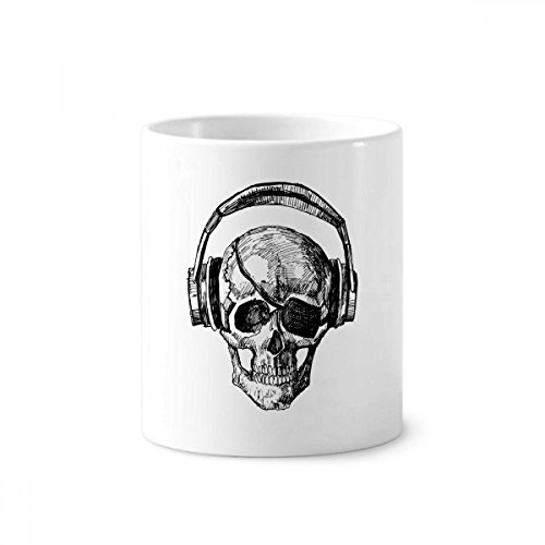 Porte-stylo tête de mort céramique originale tasse café musique 350 ml