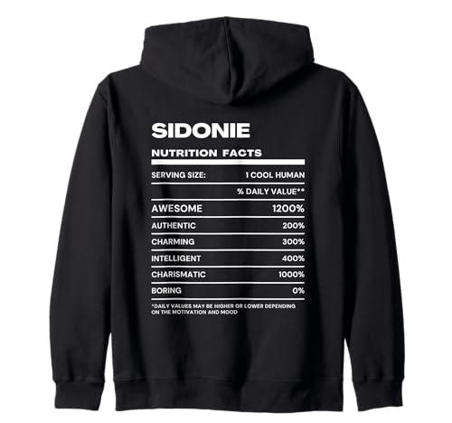 Sidonie Datos de Nutrición Nombre Gracioso Sudadera con Capucha