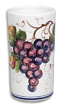 Hand Painted Antipasti Wine Bottle Cooler with Grapes From Italy