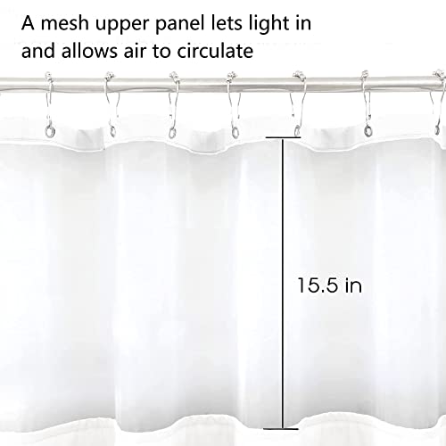 Nixiya White Shower Curtain And Liner Set Linen Snap In Cloth Shower Curtain Liner Washable Weighted Shower Curtain Liner Hotel Luxury Double Shower Curtain Waterproof 72 Inch,72 X 72 #TOP3