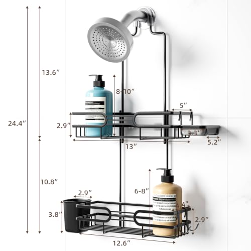 Haging Shower Caddy for Wallmount Showerheads,Over Head Shower Organizer - image 2