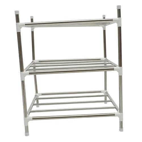 EPIGEIST Scaffale da Cucina in Acciaio Inossidabile Strati per Pentole e Coperchi Organizer Sottolavello Multiuso con Design Sicuro e Angoli Smussati Adatto Padelle di Varie Dimensioni
