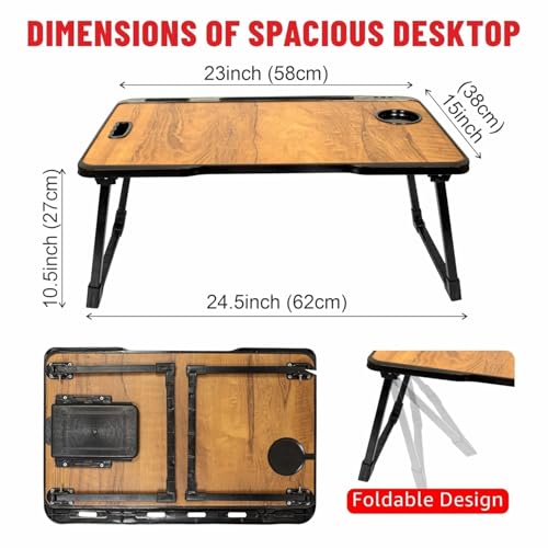 Image of Kids & Adults Study Table Bed Table Premium Laptop Table /Foldable and Portable Wooden /Writing Desk for Office /Home /School (Wood Mold Coted)