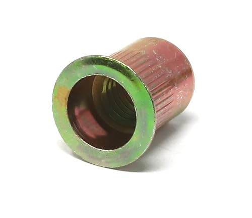 iexcell 25 Pcs 3/8-16 UNC Threads Carbon Steel Flat Head Rivet Nuts Threaded Insert Nuts Nutserts