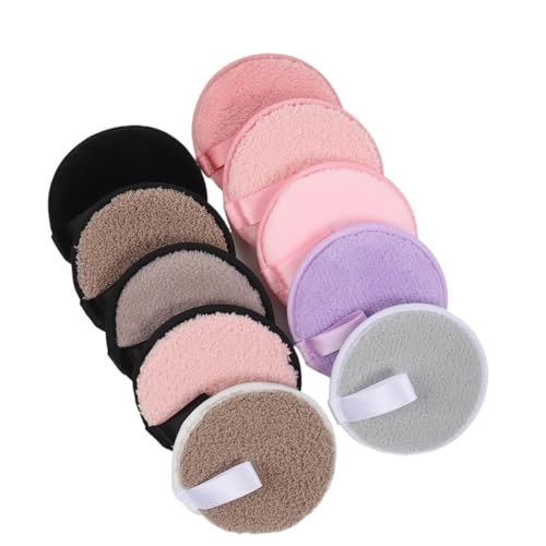 10Pack Reusable Double-Sided Face Wash Puff, Round Design.Dry-Wet Dual-Use Foundation Makeup