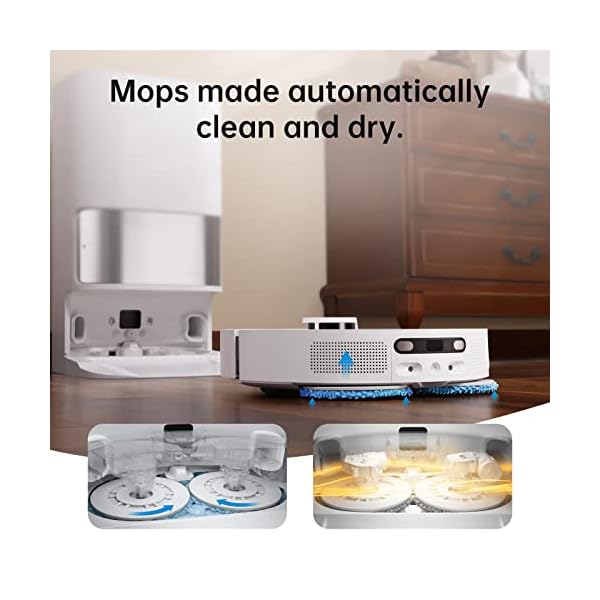 dreame L10s Ultra Robot Vacuum and Mop Combo, Auto Mop Cleaning and Drying, Self-Refilling and Self-Emptying Base for 60 Days of Cleaning, 5300Pa Suction and AI Navigation, Compatible with Alexa - Image 6
