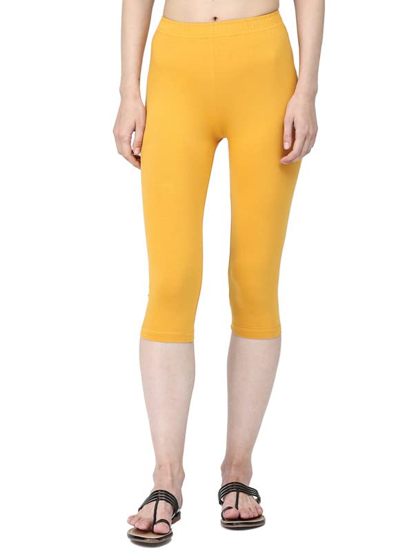 Image of Robinbosky Premium Stretchable Cotton Capri Legging for Women | Suitable for Formal wear & Casual wear | High-End Elastic Makes. The Leggings Squat Proof and Durable for Travel, Yoga, & Workout.