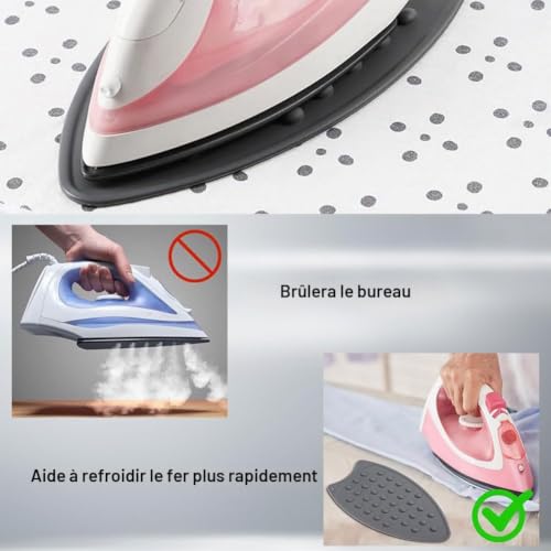 Silicone Repose Fer, Repose Fer à Repasser Silicone, Tapis de Repos de Repassage, Support pour Fer, Support pour Fer à Repasser, Tapis de Repassage Antidérapant, Gris – vue 3