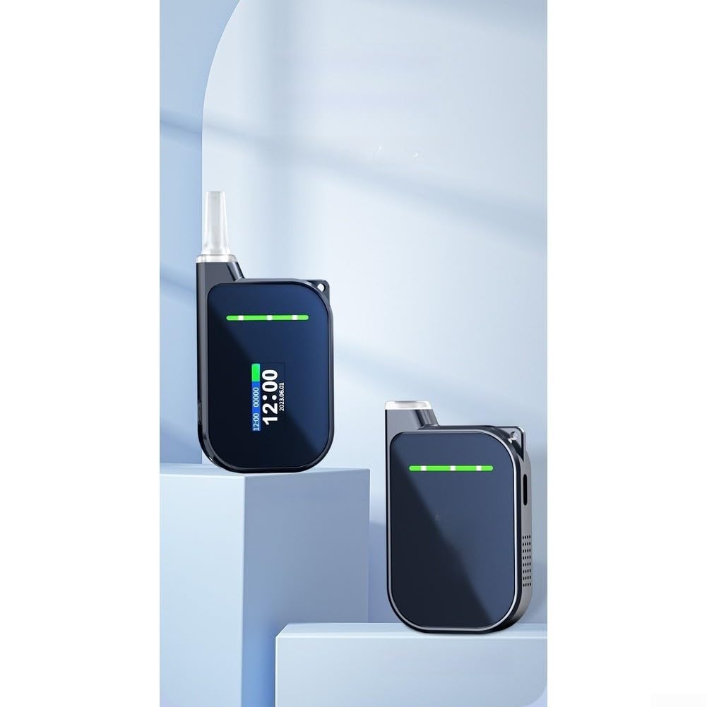 Digitaler Alkoholtester Mit LCD-Display, Tragbarer BAC Atemtester, ABS | Für Auto, Reisen, Schneller Test, Mit Mundstücken