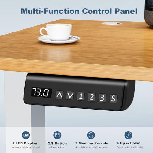 image for DUMOS 55 Inch Electric Standing Desk Height Adjustable, Sit to Stand C