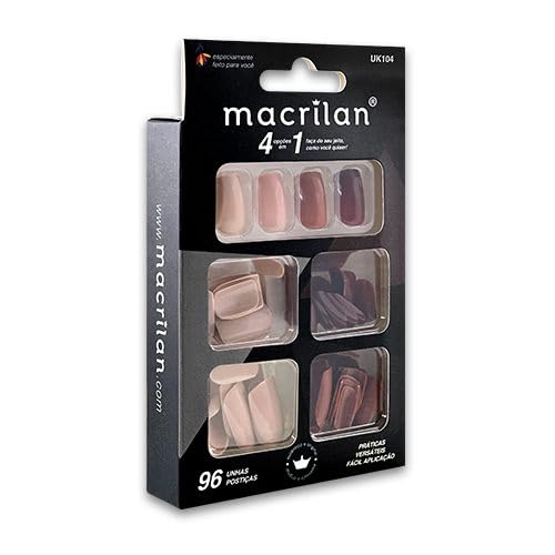 Kit de Unha Postiça (com 96 pçs) 4 cores Macrilan - UK104