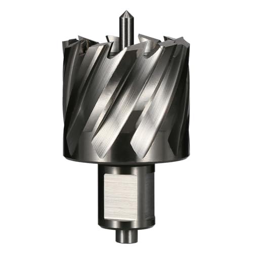 Vearter 42mm HSS Annular Cutter, 19.05mm Weldon Shank, Mag Drill Bit with Pilot Pin for Steel Plate, Aluminum, Brass, Cast iron, Stainless Steel